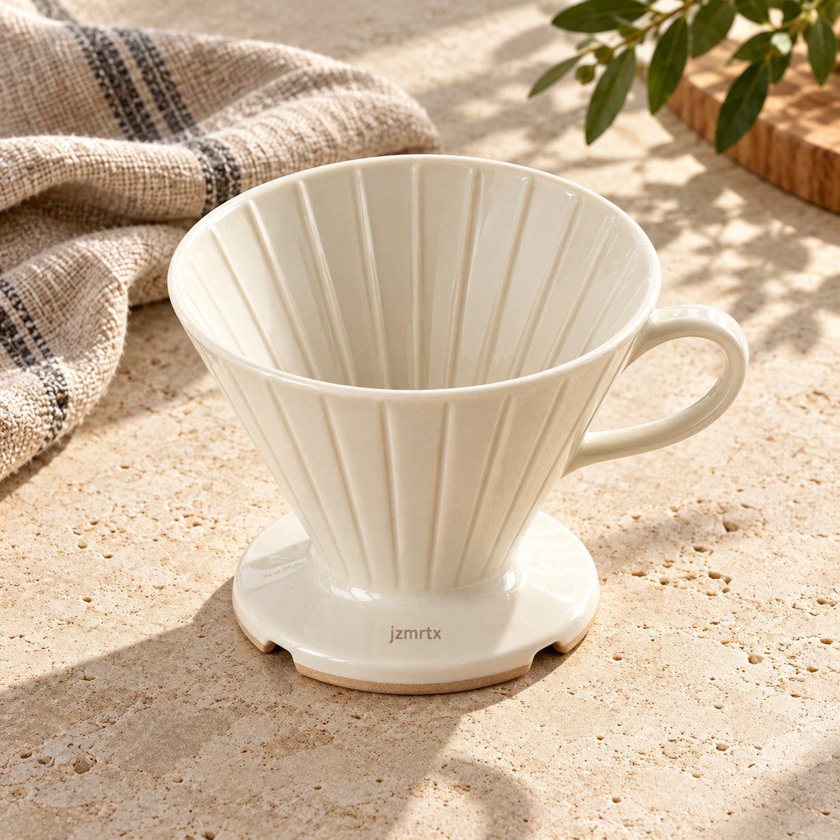 jzmrtx Ridge Ceramic Pour-Over Dripper — alternate angle