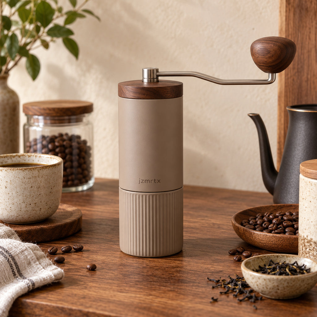 jzmrtx Arc Manual Coffee Grinder — lifestyle scene