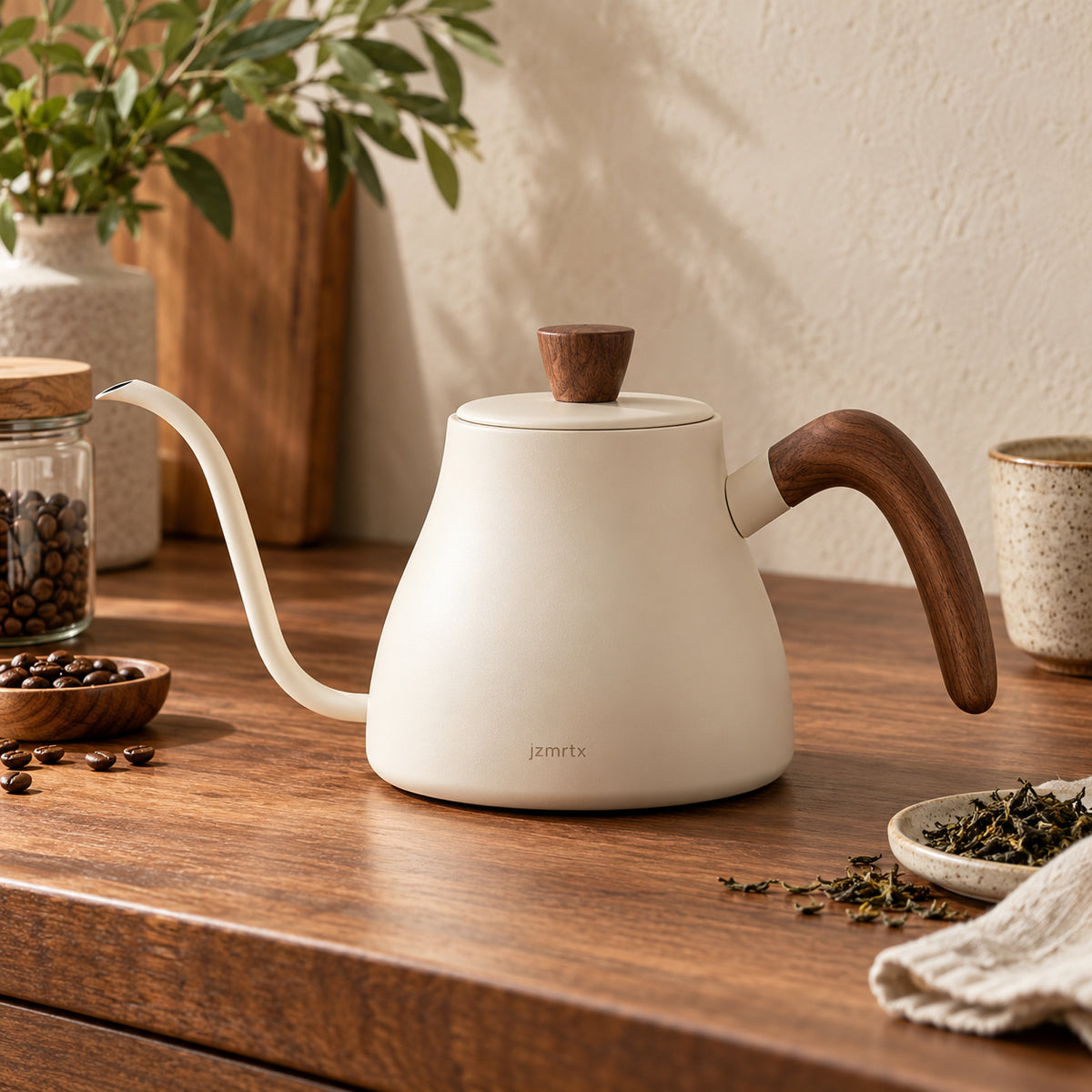 jzmrtx Swan Gooseneck Pouring Kettle — lifestyle scene