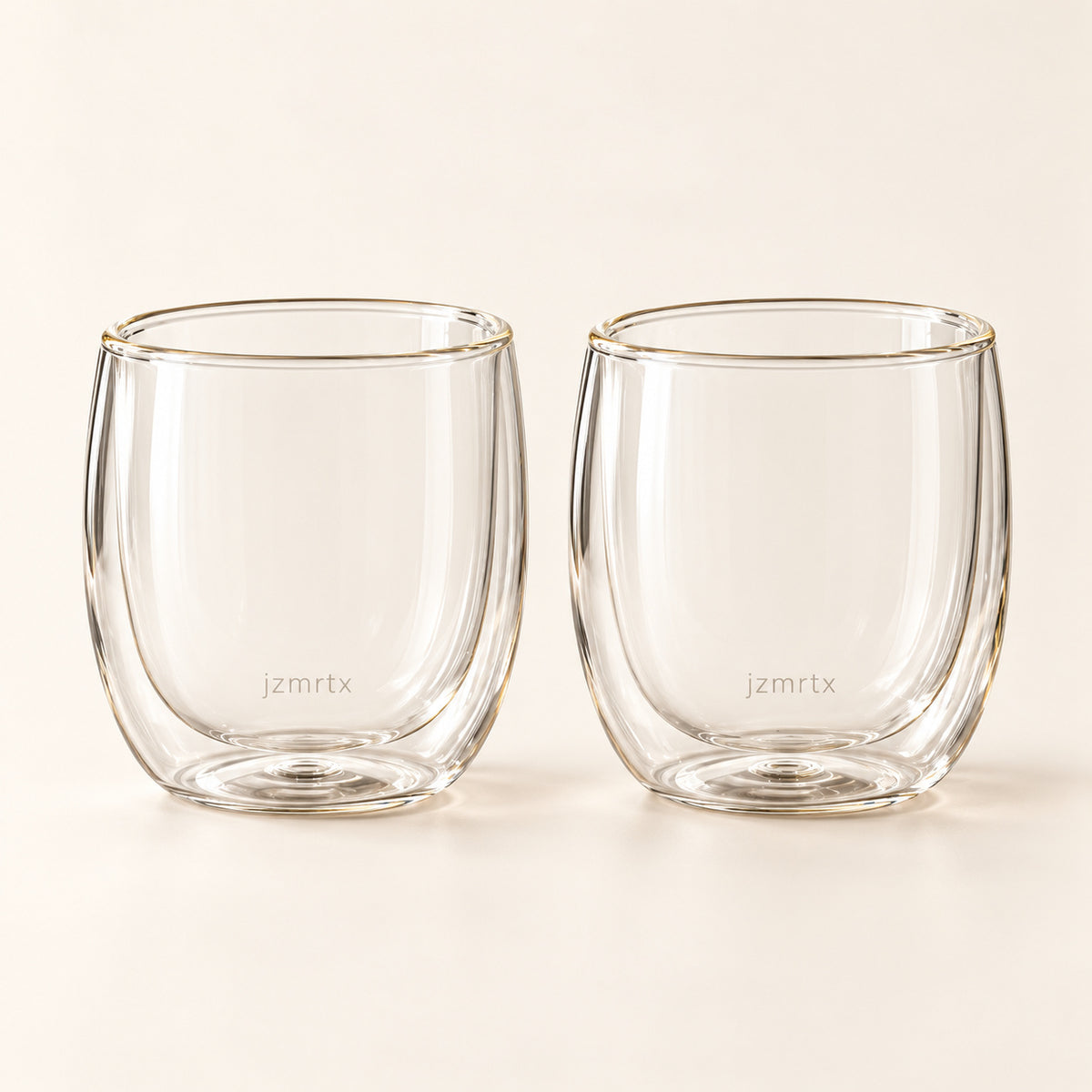 jzmrtx Double-Wall Glass Tumbler Pair — studio product view